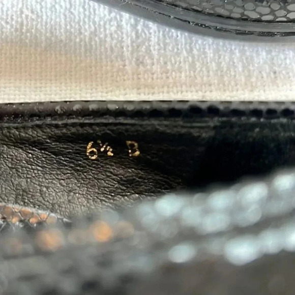 Amalfi leather black snakeskin loafers size 6 1/2b - Picture 5 of 8